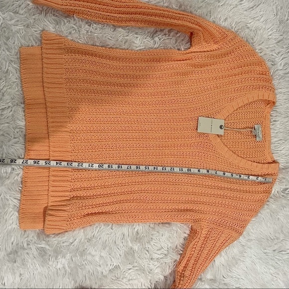 NWT Lucky Brand Peach Knit V Neck Sweater - Picture 8 of 8